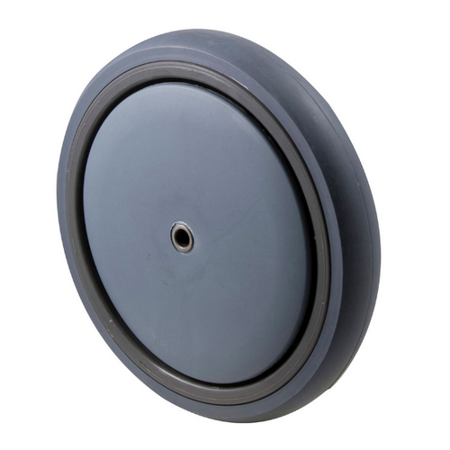 150kg Rated Industrial Grey Rubber Wheel - 175 x 34mm - Plain Bearing