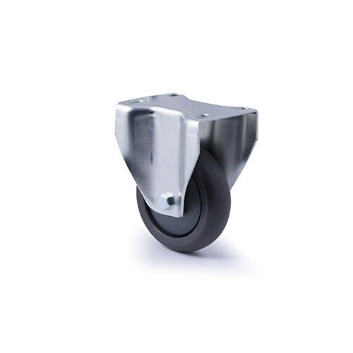 200kg Rated Industrial Castor - Polyurethane Wheel - 100mm - Plate Fixed - Ball Bearing - NA
