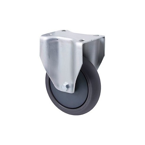 200kg Rated Industrial Castor - Polyurethane Wheel - 125mm - Plate Fixed - Ball Bearing - NA
