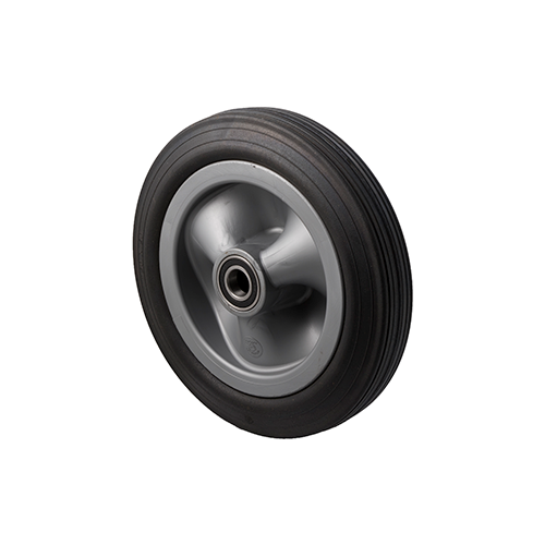 150kg Rated Industrial Black Rubber Wheel - 250 x 50mm - 3/4" Precision Ball Bearing