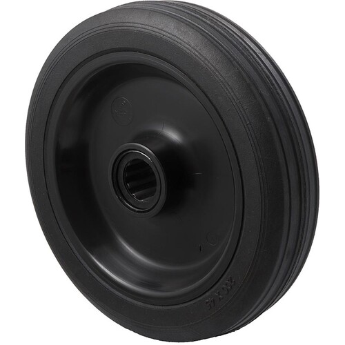 200kg Rated Black Rubber Industrial Wheel - 200 x 45mm - Roller Bearing