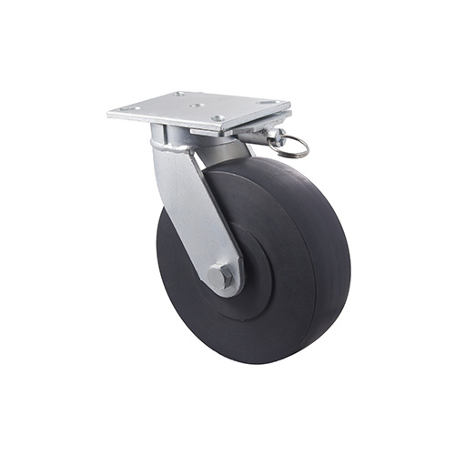 2450kg Rated Industrial Castor - Polymer Wheel - 250mm - Plate Direction Lock - Ball Bearing