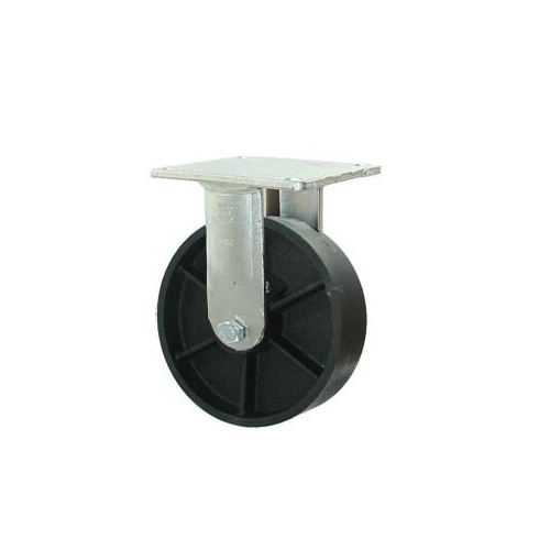 250kg Rated High Low Temp Cast Iron Castor - 150mm - Plate Fixed - 200°C to 400°C - NA