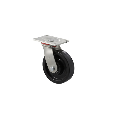 600kg Rated Industrial Castor - Nylon Wheel - 150mm - Plate Swivel - Ball Bearing - ISO