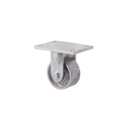 450kg Rated Industrial Cast Iron Castor - 102mm - Plate Fixed - Ball Bearing