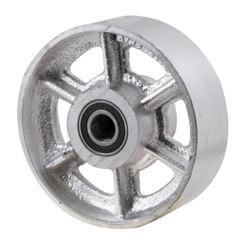 630kg Rated Industrial Heavy Duty Cast Iron Wheel - 152 x 48mm - Ball Bearing