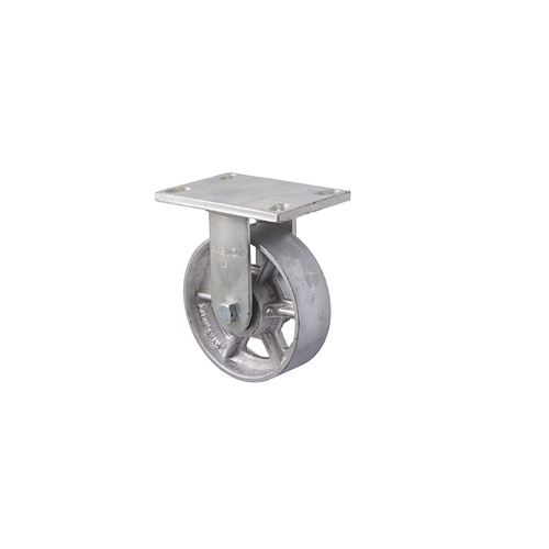 820kg Rated Industrial Cast Iron Castor - 203mm - Plate Fixed - Ball Bearing