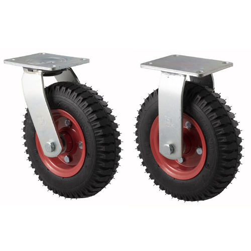 Fallshaw 120kg Rated Pneumatic Castor - Steel Rim - 220x54mm - Swivel/Fixed