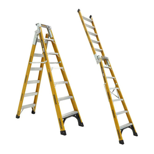 Dual purpose 150kg Rated ladder 2.1-3.9m (7-13ft) Heavy Duty Industrial Fiberglass