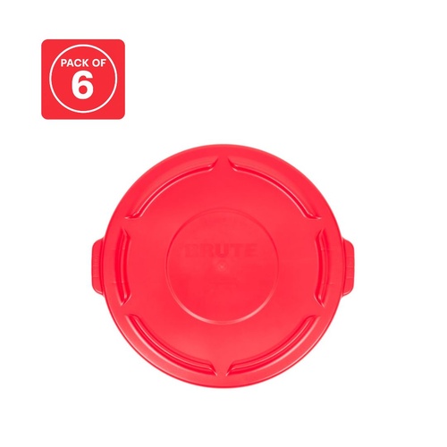 6 Pack BRUTE 32 Gal Lid - Red