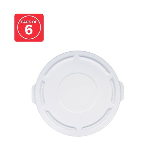 6 Pack BRUTE 32 Gal Lid - White