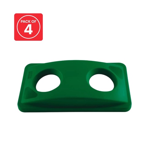 4 Pack Bottle Recycling Lid to suit Slim Jim Containers - Green