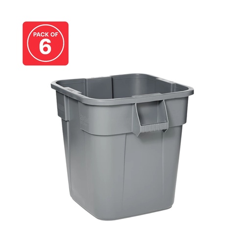6 Pack Brute 106L Square Container Gray