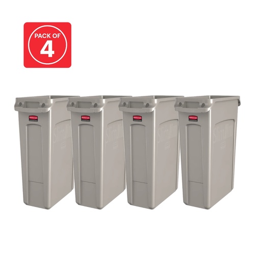 4 Pack 87L Slim Jim with Venting Channels - Beige