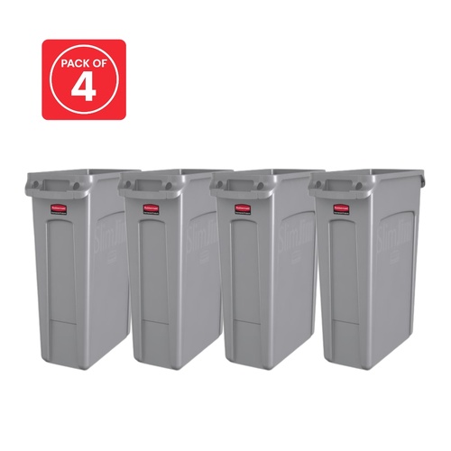 4 Pack 87L Slim Jim with Venting Channels - Gray
