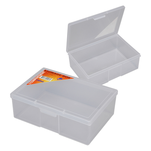 Fischer Clear Plastic Storage Box - 1 Compartment - 195 x 136 x 66mm
