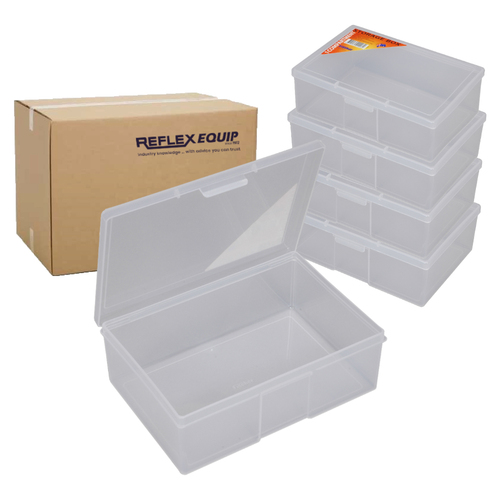 14 X Fischer Clear Plastic Storage Box - 1 Compartment - 195 x 136 x 66mm