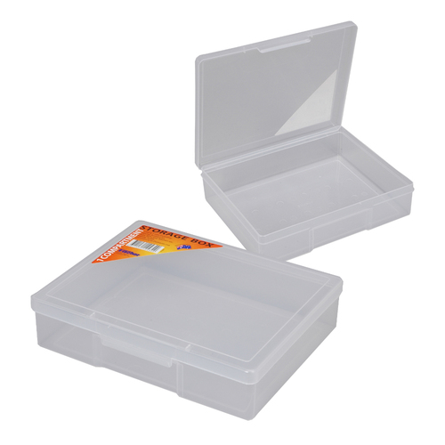 Fischer Clear Plastic Storage Box - 1 Compartment - 195 x 157 x 48mm