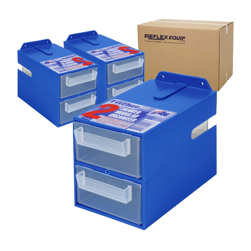 6 X Fischer Storage Drawer Organiser - 2 Drawer