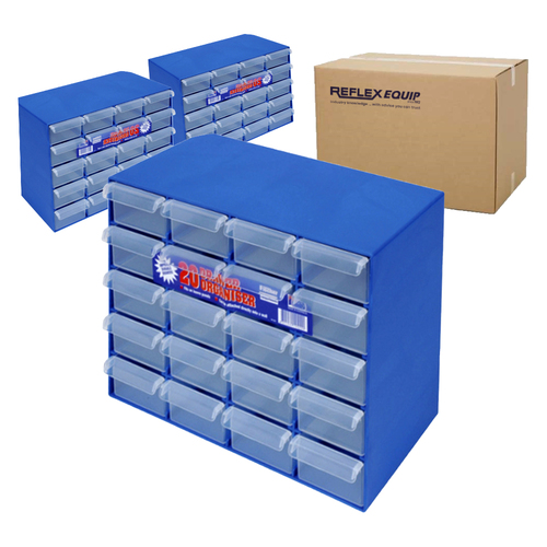 3 X Fischer Storage Drawer Organiser - 20 Drawer