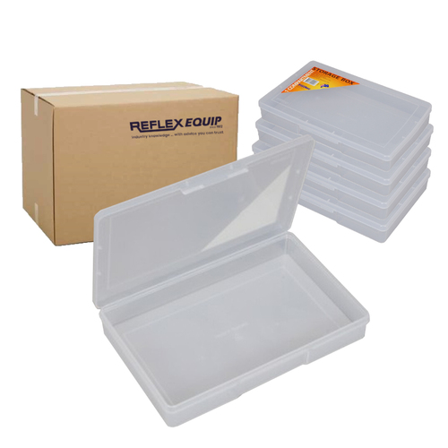 10 X Fischer Clear Plastic Storage Box - 1 Compartment - 310 x 200 x 48mm