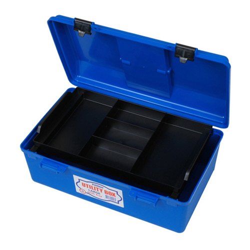 Fischer Small Plastic Utility Tool Box - 400 x 230 x 145mm - 1 Tray - Blue