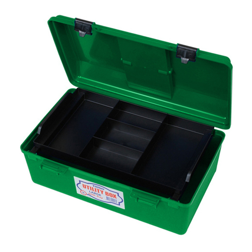 Fischer Small Plastic Utility Tool Box - 400 x 230 x 145mm - 1 Tray - Green