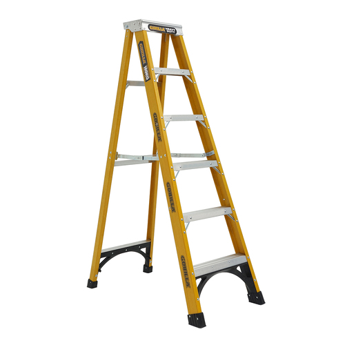 Single sided 180kg Rated Heavy Duty Industrial Fibreglass A-frame ladder 1.8m (6ft)