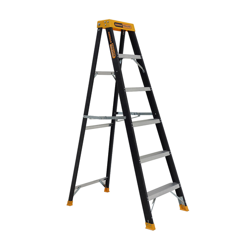 Single Sided 150kg Rated Industrial A-Frame Ladder 6 Step Pro-Lite Fiberglass (1.74m)
