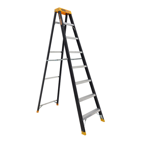 Single Sided 150kg Rated Industrial A-Frame Ladder 8 Step Pro-Lite Fiberglass ( 2.35m)