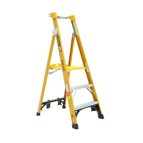 Platform Ladder 180kg Rated Heavy Duty Industrial Fibreglass 0.9m (3ft)