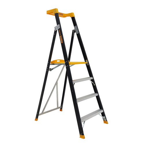 Platform Ladder 150kg Rated Pro-Lite Industrial Fibreglass 4 Step (1.14m)