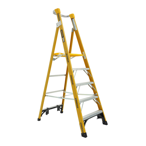 Platform Ladder 180kg Rated Heavy Duty Industrial Fibreglass 1.5m (5ft)