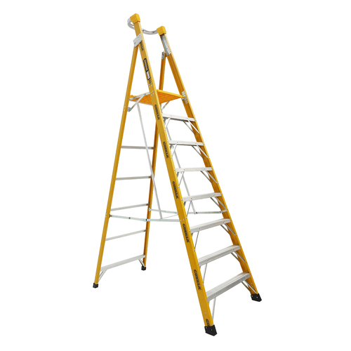 Platform Ladder 180kg Rated Heavy Duty Industrial Fibreglass 2.4m (8ft)