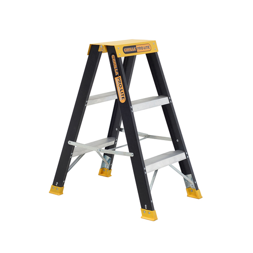 Double sided 150kg  Rated Pro-Lite Fibreglass  Industrial A-frame ladder 3 Step (0.85m)