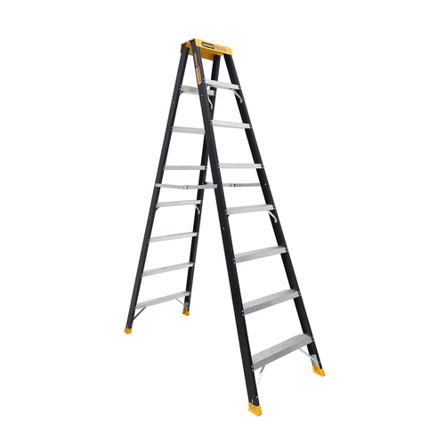 Double sided 150kg  Rated Pro-Lite Fibreglass  Industrial A-frame ladder 8 Step (2.35m)