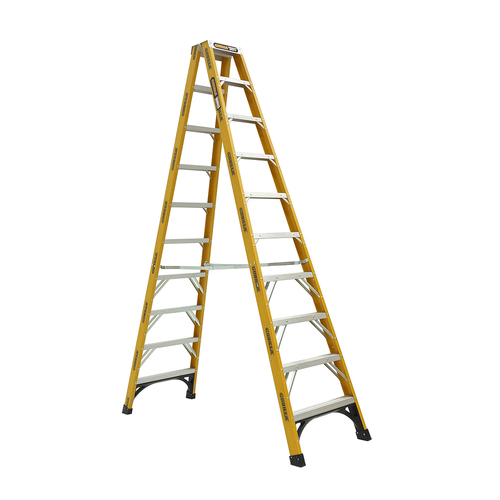 Double sided 180kg Heavy Duty  Industrial Fibreglass A-frame ladder 3.0m (10ft)