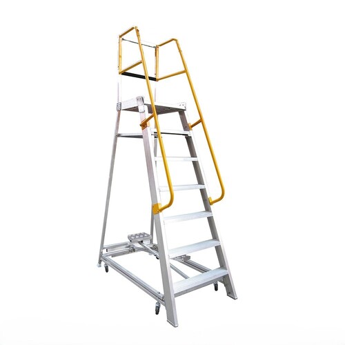 Order picking Ladder 200kg Rated 2.1m (7ft) Industrial Aluminium