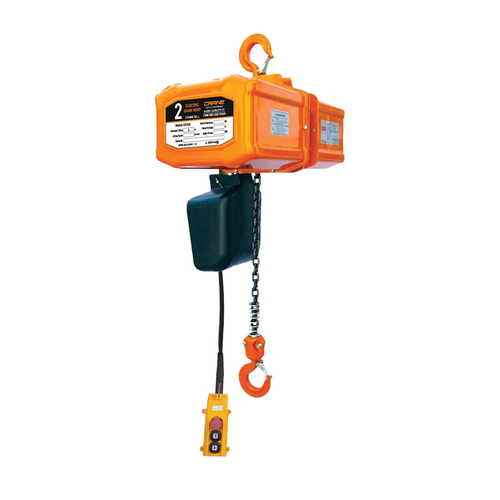 Crane Grade 80 Electric Chain Hoist - 2000kg - Single Phase Emergency Stop Switch