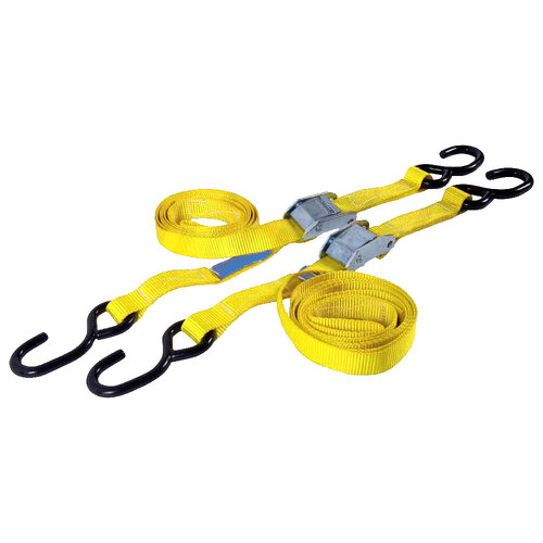 500kg Rated Cam Buckle Strap Tie Down - Load Restraint - 25mm x 2m [Pack Amount: 2]