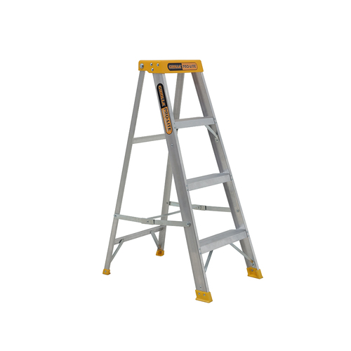 Single Sided 150kg Rated A-Frame Industrial Pro-Lite Aluminuim Ladder 4 Step  (1.15m)
