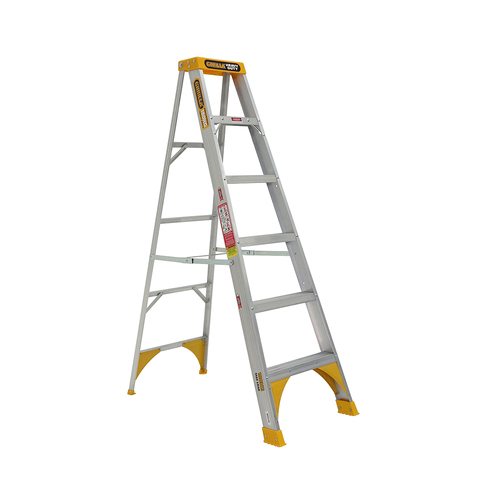 Single sided 180kg Rated Heavy Duty A-frame ladder 1.8m (6ft) Aluminium