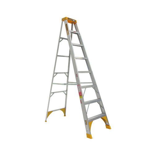 Single sided 180kg Rated Heavy Duty A-frame ladder 2.4m (8ft) Aluminium