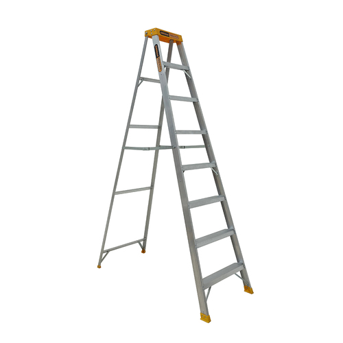 Single Sided 150kg Rated A-Frame Industrial Pro-Lite Aluminuim Ladder 8 Step  (2.35m)