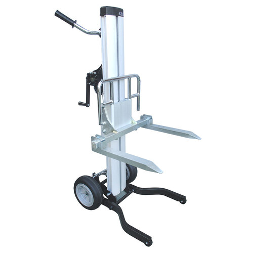 150kg Rated Winch Operated Stacker - Fork model - Folding Handle