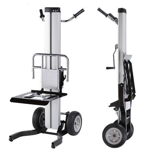 120kg Rated Winch Operated Stacker - Platform Model - Folding Handle