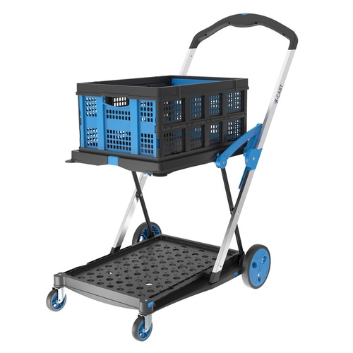 V Cart Folding Office Trolley Cart With Basket