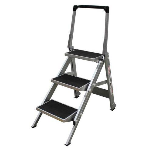 2-4 Step Little Monstar Aluminium Single Sided Step Ladder -  150kg Rated