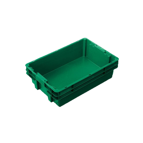 Nally 26L Stack & Nest Plastic Container - 578 x 384 x 166mm - Solid - Green