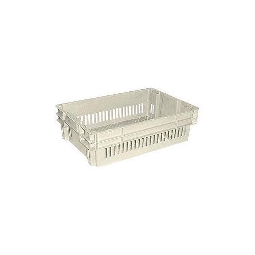 Nally 26L Stack & Nest Plastic Container - 578 x 384 x 166mm - Vented - White